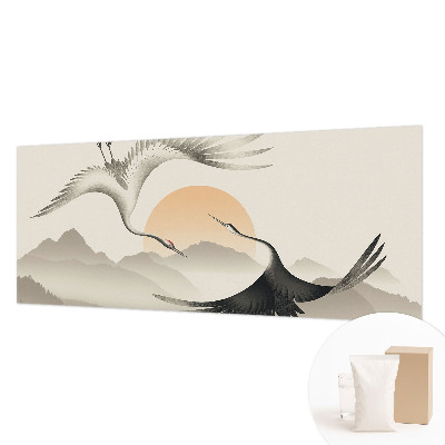 Papel mural texturado decorativo con diseño de grúas del Este