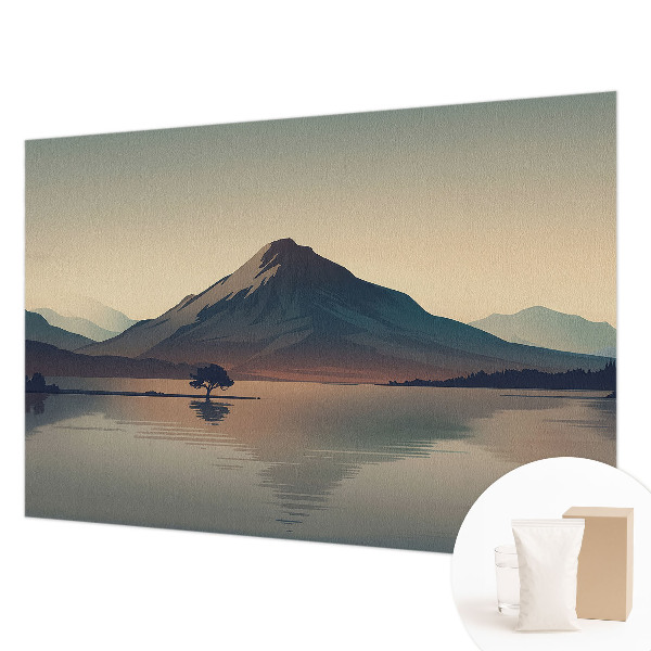 Mural decorativo con un paisaje de montaña