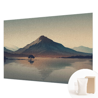 Mural decorativo con un paisaje de montaña
