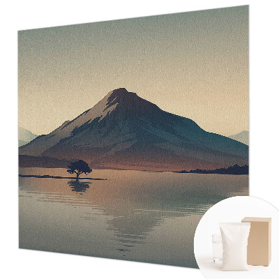Mural decorativo con un paisaje de montaña