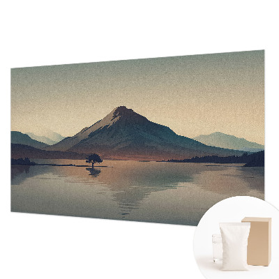 Mural decorativo con un paisaje de montaña