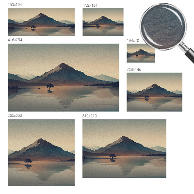 Mural decorativo con un paisaje de montaña
