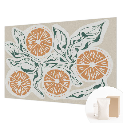 Papel mural texturado decorativo con patrón de frutas