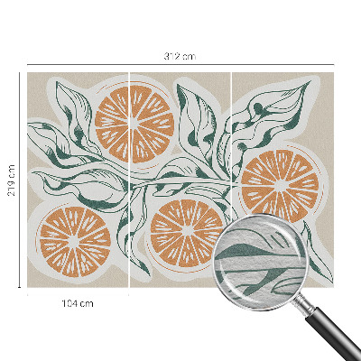 Papel mural texturado decorativo con patrón de frutas