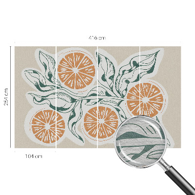 Papel mural texturado decorativo con patrón de frutas
