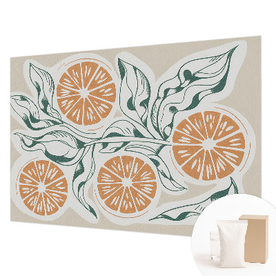 Papel mural texturado decorativo con patrón de frutas