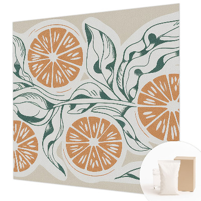 Papel mural texturado decorativo con patrón de frutas