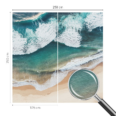 Fotomural decorativo para cabecero de cama con diseño de olas del mar