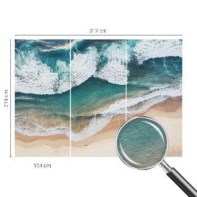 Fotomural decorativo para cabecero de cama con diseño de olas del mar