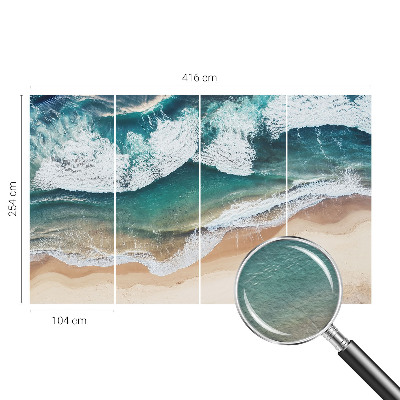 Fotomural decorativo para cabecero de cama con diseño de olas del mar