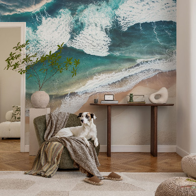 Fotomural decorativo para cabecero de cama con diseño de olas del mar