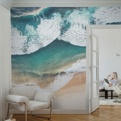 Fotomural decorativo para cabecero de cama con diseño de olas del mar