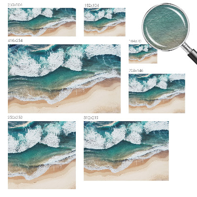 Fotomural decorativo para cabecero de cama con diseño de olas del mar