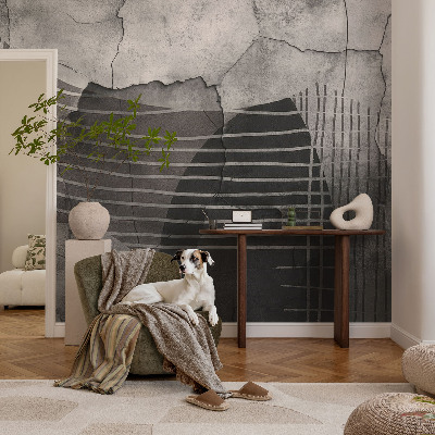 Mural de pared con estampado hermoso con un diseño de líneas abstractas