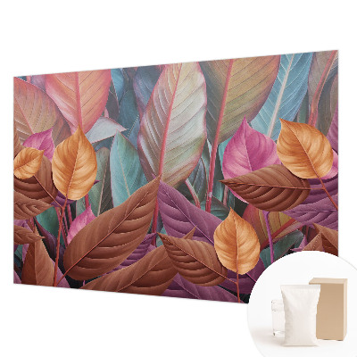Fotomural decorativo para cabecero de cama con hojas coloridas