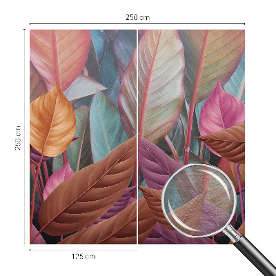 Fotomural decorativo para cabecero de cama con hojas coloridas
