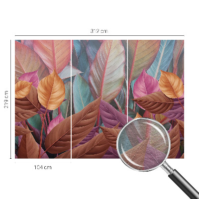 Fotomural decorativo para cabecero de cama con hojas coloridas