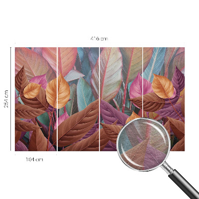 Fotomural decorativo para cabecero de cama con hojas coloridas