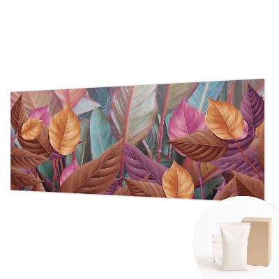 Fotomural decorativo para cabecero de cama con hojas coloridas