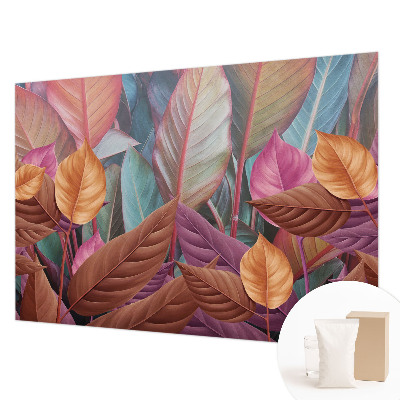 Fotomural decorativo para cabecero de cama con hojas coloridas