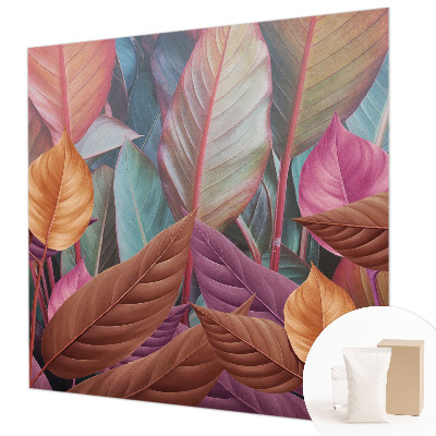 Fotomural decorativo para cabecero de cama con hojas coloridas