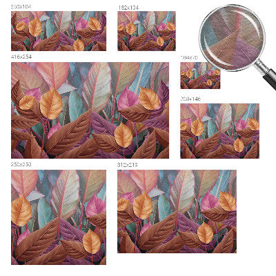 Fotomural decorativo para cabecero de cama con hojas coloridas