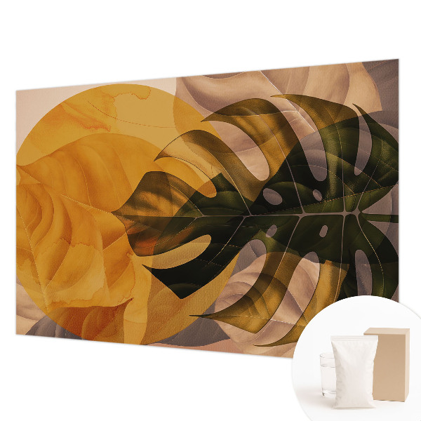 Papel mural con patrón decorativo con diseño de hojas abstractas