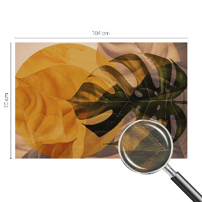 Papel mural con patrón decorativo con diseño de hojas abstractas
