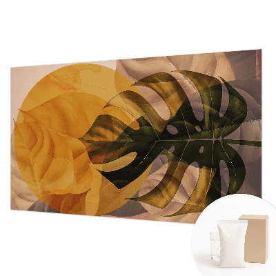 Papel mural con patrón decorativo con diseño de hojas abstractas