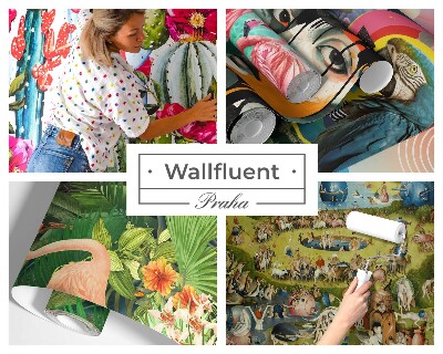 Papel mural con patrón decorativo con diseño de hojas abstractas