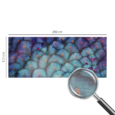 Mural decorativo con diseño de plumas coloridas
