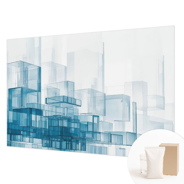 Papel mural texturado decorativo con diseño de cubos transparentes
