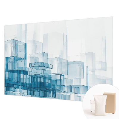 Papel mural texturado decorativo con diseño de cubos transparentes