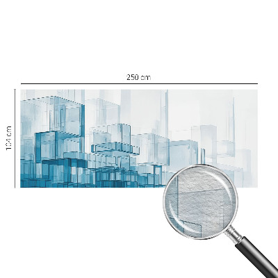 Papel mural texturado decorativo con diseño de cubos transparentes
