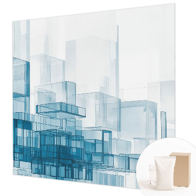 Papel mural texturado decorativo con diseño de cubos transparentes