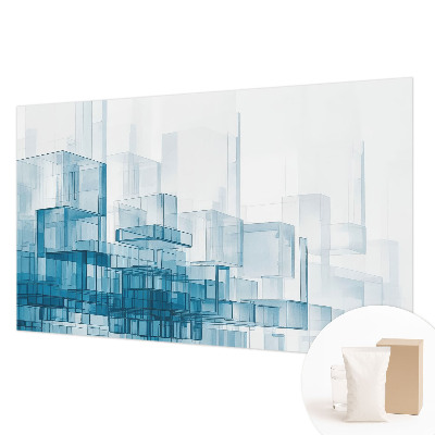 Papel mural texturado decorativo con diseño de cubos transparentes