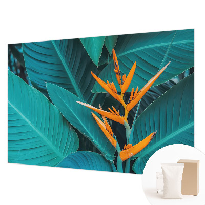 Mural de pared con estampado hermoso con motivo de flores frondosas