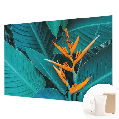 Mural de pared con estampado hermoso con motivo de flores frondosas