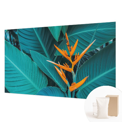 Mural de pared con estampado hermoso con motivo de flores frondosas