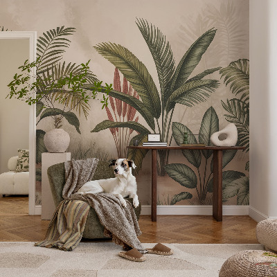 Papel mural con patrón decorativo con motivo vegetal