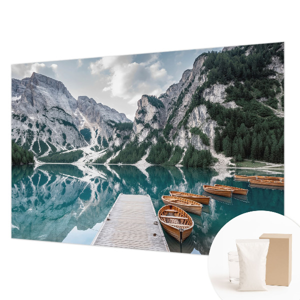 Fotomural decorativo para cabecero de cama con un panorama de montaña