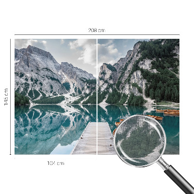 Fotomural decorativo para cabecero de cama con un panorama de montaña