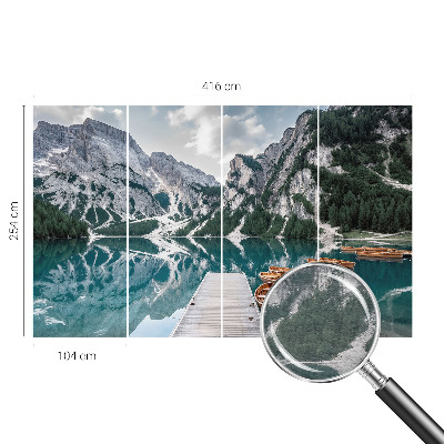 Fotomural decorativo para cabecero de cama con un panorama de montaña