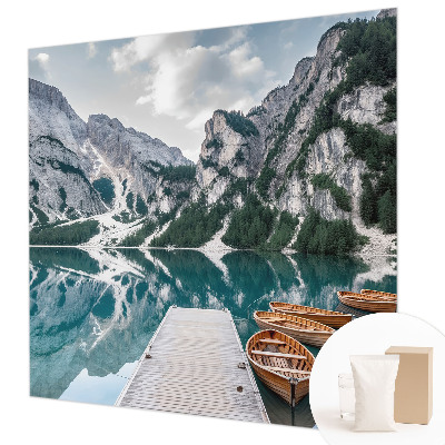 Fotomural decorativo para cabecero de cama con un panorama de montaña
