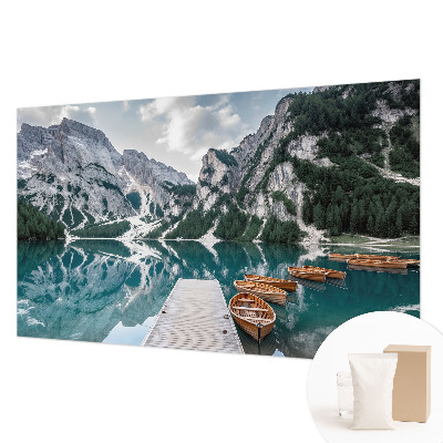 Fotomural decorativo para cabecero de cama con un panorama de montaña