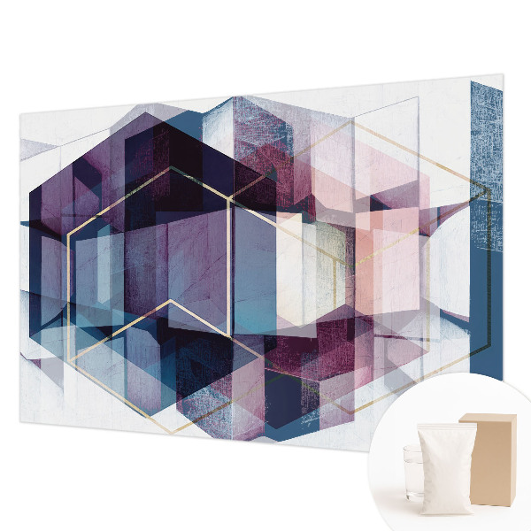 Papel mural texturado decorativo con diseño de cubos geométricos
