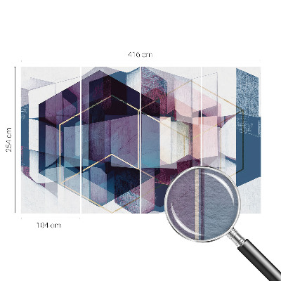 Papel mural texturado decorativo con diseño de cubos geométricos