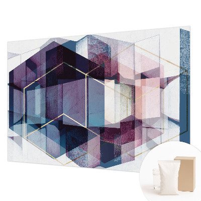 Papel mural texturado decorativo con diseño de cubos geométricos