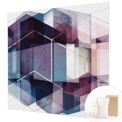 Papel mural texturado decorativo con diseño de cubos geométricos