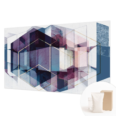 Papel mural texturado decorativo con diseño de cubos geométricos
